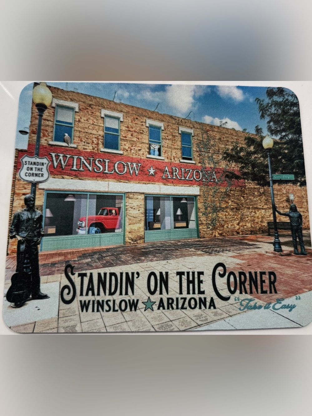 Eagles Mousepad Standin’ on the Corner Winslow Arizona, Red Truck Take it Easy